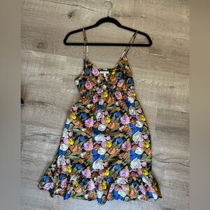 FOREVER21 HERITAGE1981 Silk Dress Floral in Size Small